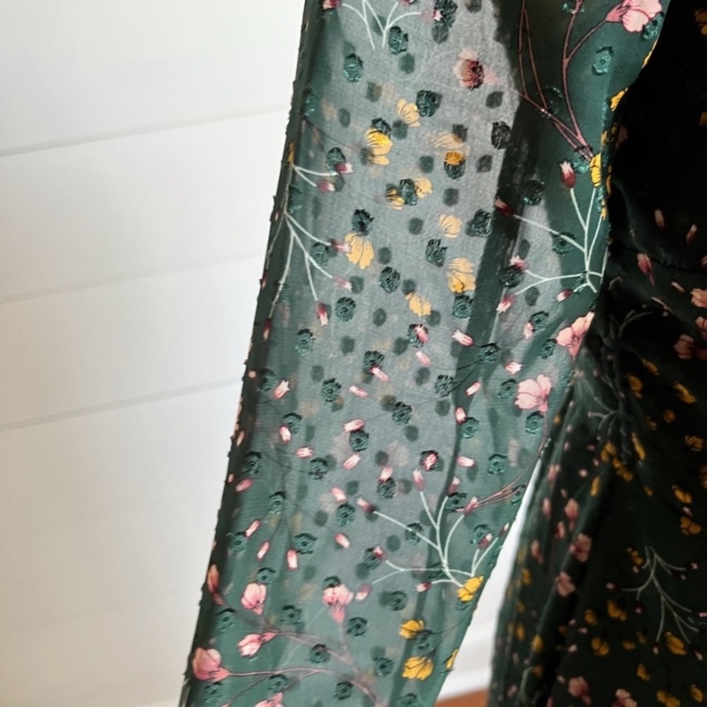 Boho Wonderly Midnight Garden Floral Wrap Dress elegant classic romantic size S - Picture 3 of 6